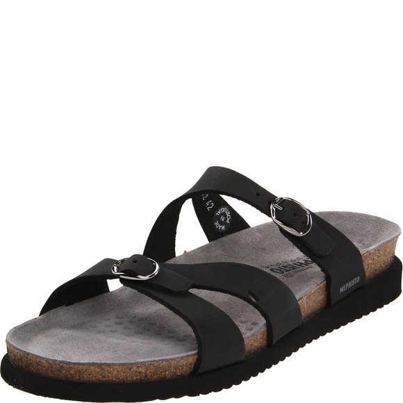 Mephisto Shoes Mephisto Womens Hannel Sandals Black Nubuck M
